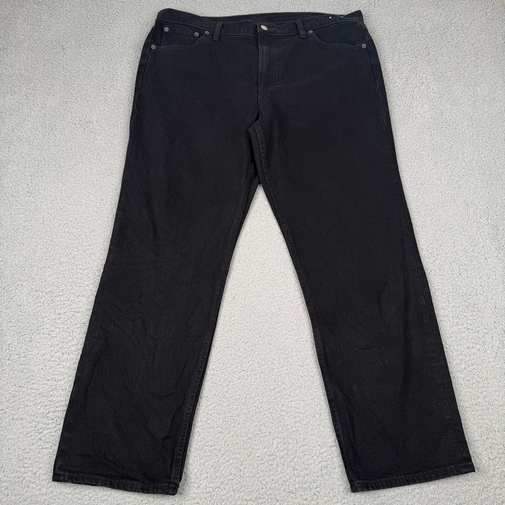Gap 90s Straight High Rise Jeans Womens 33 16 Short 16S Black Stretch Denim